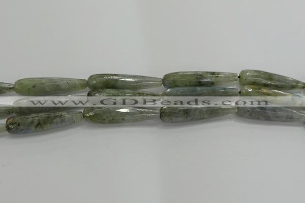 CTR65 15.5 inches 10*40mm faceted teardrop labradorite beads