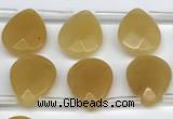 CTR664 Top drilled 10*14mm faceted briolette yellow aventurine beads