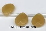 CTR694 Top drilled 12*16mm faceted briolette yellow aventurine beads