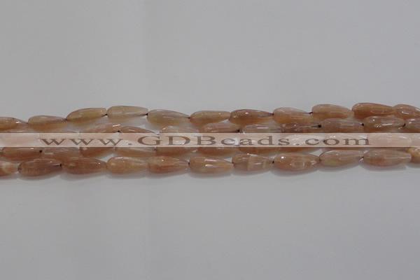 CTR73 15.5 inches 6*16mm faceted teardrop moonstone gemstone beads