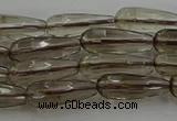 CTR85 15.5 inches 6*16mm faceted teardrop smoky quartz beads