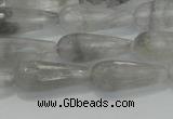 CTR90 15.5 inches 8*20mm faceted teardrop cloudy quartz beads