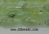 CTR93 15.5 inches 8*20mm faceted teardrop green rutilated quartz beads