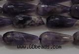 CTR94 15.5 inches 8*20mm faceted teardrop dogtooth amethyst beads