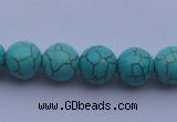 CTU08 15.5 inches 18mm round blue turquoise strand beads Wholesale