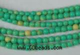 CTU1160 15.5 inches 4mm round synthetic turquoise beads wholesale