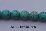 CTU12 15.5 inches 8mm faceted round blue turquoise beads Wholesale