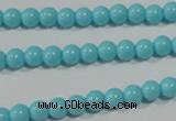 CTU1210 15.5 inches 4mm round synthetic turquoise beads