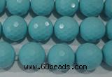 CTU1223 15.5 inches 10mm faceted round synthetic turquoise beads