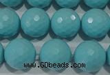 CTU1225 15.5 inches 14mm faceted round synthetic turquoise beads