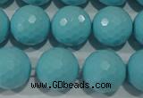 CTU1226 15.5 inches 16mm faceted round synthetic turquoise beads