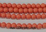 CTU1312 15.5 inches 6mm round synthetic turquoise beads