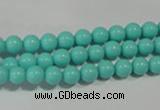 CTU1382 15.5 inches 6mm round synthetic turquoise beads