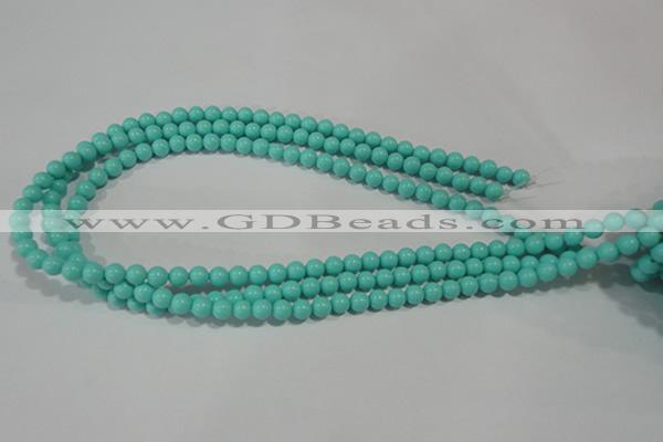 CTU1382 15.5 inches 6mm round synthetic turquoise beads