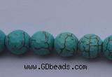 CTU14 15.5 inches 10mm faceted round blue turquoise beads Wholesale