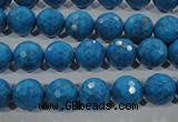 CTU1633 15.5 inches 10mm faceted round synthetic turquoise beads