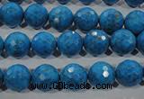 CTU1634 15.5 inches 12mm faceted round synthetic turquoise beads