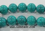 CTU1675 15.5 inches 12mm round synthetic turquoise beads