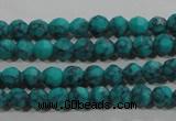 CTU1681 15.5 inches 4mm faceted round synthetic turquoise beads