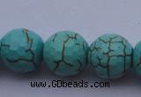 CTU17 15.5 inches 18mm faceted round blue turquoise beads Wholesale