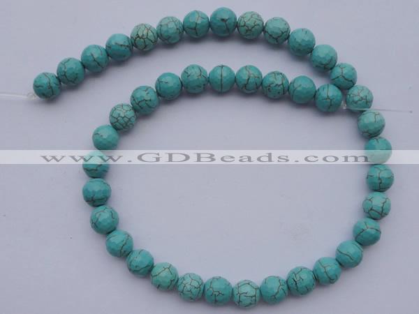 CTU17 15.5 inches 18mm faceted round blue turquoise beads Wholesale