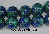 CTU1816 15.5 inches 14mm round synthetic turquoise beads