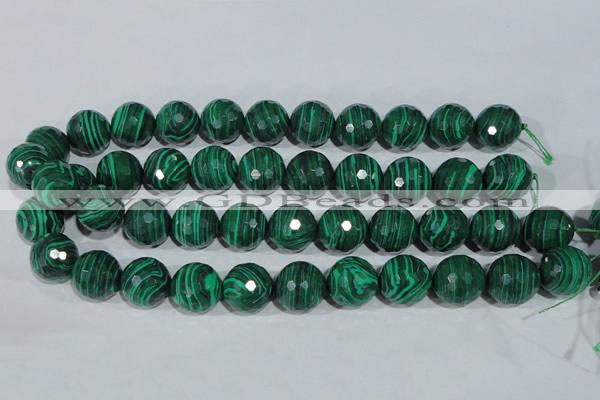 CTU1827 15.5 inches 16mm faceted round synthetic turquoise beads