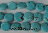 CTU1882 15.5 inches 12mm flat round imitation turquoise beads