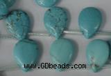 CTU1935 Top-drilled 13*18mm flat teardrop imitation turquoise beads