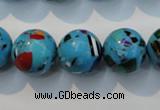 CTU2005 15.5 inches 14mm round synthetic turquoise beads