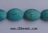 CTU22 15.5 inches 20*28mm oval blue turquoise strand beads Wholesale