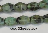 CTU2466 15.5 inches 7*8mm faceted rice African turquoise beads wholesale