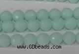 CTU2573 15.5 inches 8mm faceted round synthetic turquoise beads