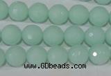 CTU2574 15.5 inches 10mm faceted round synthetic turquoise beads