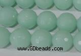 CTU2576 15.5 inches 14mm faceted round synthetic turquoise beads