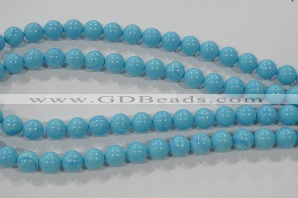 CTU2583 15.5 inches 10mm round synthetic turquoise beads