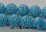 CTU2584 15.5 inches 12mm round synthetic turquoise beads