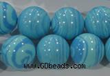 CTU2586 15.5 inches 16mm round synthetic turquoise beads