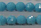 CTU2593 15.5 inches 10mm faceted round synthetic turquoise beads