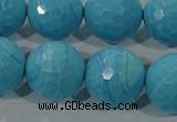 CTU2597 15.5 inches 18mm faceted round synthetic turquoise beads