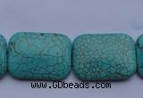 CTU26 15.5 inches 30*40mm rectangle blue turquoise beads Wholesale