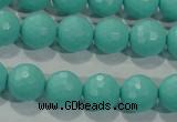 CTU2782 15.5 inches 8mm faceted round synthetic turquoise beads