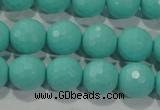 CTU2783 15.5 inches 10mm faceted round synthetic turquoise beads