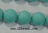 CTU2784 15.5 inches 12mm faceted round synthetic turquoise beads