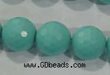 CTU2786 15.5 inches 16mm faceted round synthetic turquoise beads