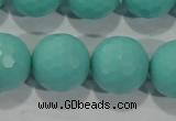 CTU2787 15.5 inches 18mm faceted round synthetic turquoise beads