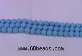 CTU2850 15.5 inches 4mm round matte turquoise beads