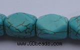 CTU29 15.5 inches 13*18mm faceted cuboid blue turquoise beads