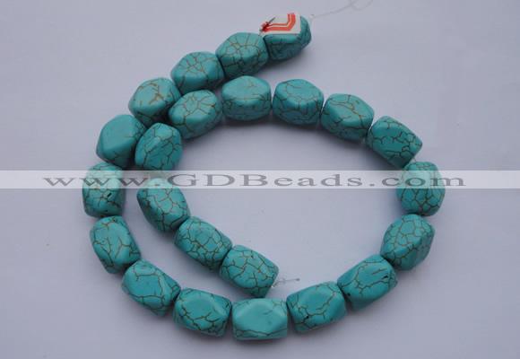 CTU29 15.5 inches 13*18mm faceted cuboid blue turquoise beads