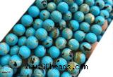 CTU3143 15 inches 8mm round gold vein howlite turquoise beads